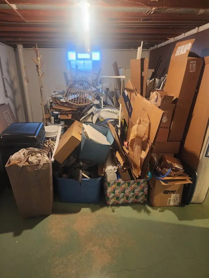 Roll-off dumpster container at job site for 4 Yard Dumpster Rental in Conewago